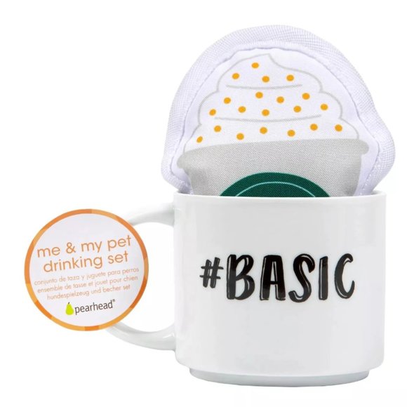 Pearhead Basic Coffee Mug and Puppuccino Dog Toy Matching Set - Picture 1 of 3